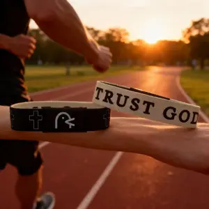 New Year Big Promotion Daily Bible Verse Bracelet Wristband, Fitness Accessory Workout Accessories, NFC Waterproof Polyester Print, Includes Daily Inspirational Quotes, Unisex Fashion Jewelry