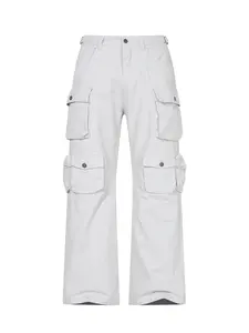 New Fashion Men's Multi-Pocket Work Pants, High Street Minimalist Style, Loose-Fitting Casual Trousers, Casual Cargo Pants for All Seasons