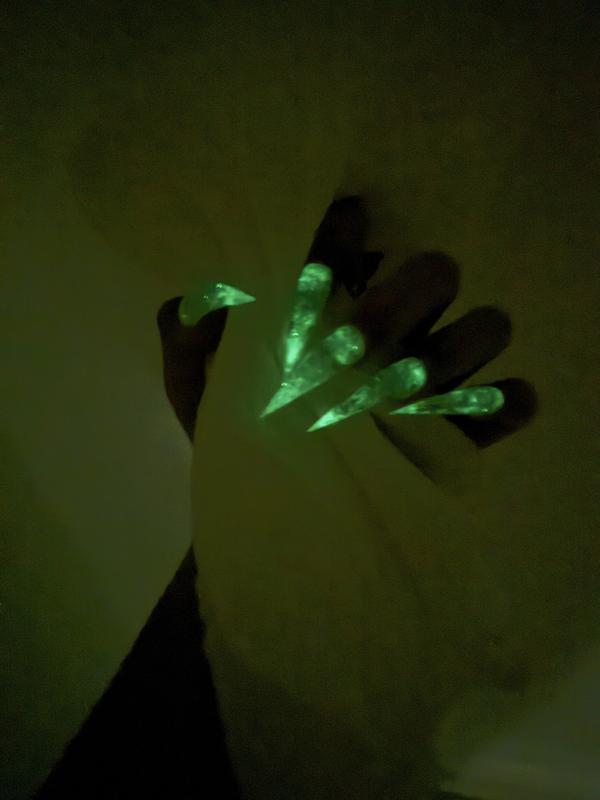 Glow in the Dark Fairy Dragon Claw Nails | 1.7” Extra Long Pink-Blue Marble Talons | Handmade Fantasy Cosplay Set