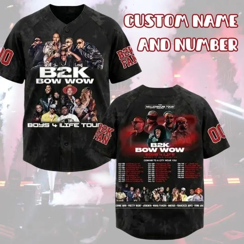 Music Fan Boys4Life Tour Jersey Inspired, B2K BowWow Fan Baseball Jersey Fan Gift, B2K Concert 2026 Outfit