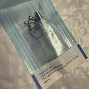 6pcs Value Pack 18G 1.0mm 8mm Horseshoe Nose Hoop Internally Threaded Gems Nose Ring with Free Ball Holder & Guiding Needle