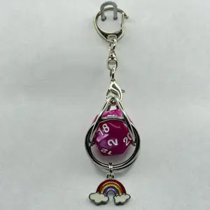 D&D D20 Keychain or Necklace with Charm - Usable D20 for Convenient Access
