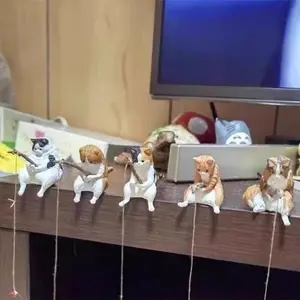 5-Piece Fish Tank Decor Set, Fishing Cat Mini Landscape, Creative Desktop Hanging Ornament, Fun Aquarium Decoration