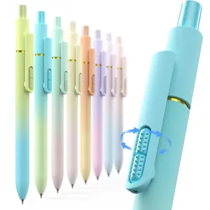 Hiacry 8pc Gel Pens, 0.7mm Black Ink, Medium Tip - Fast-Dry, No Bleed, Gradient Colors for Office & School