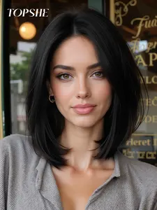 Topshe 13x4 HD Lace Front Wig, Lace Frontal Wigs, 10 Inch Short Hair, Natural Look, Lightweight Comfort Design, Perfect for Daily Wear and Special Occasions