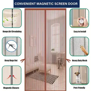 Magnetic Screen Door Heavy Duty Mesh, Self Sealing Hands Free Mesh Partition, Keeps Bugs Out | Breathable And Mosquito-Proof | Universal for All Seasons | Suitable for Front/Back Doors, Terraces