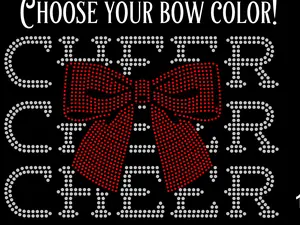 Rhinestone cheer iron on transfer, cheer bling for garments