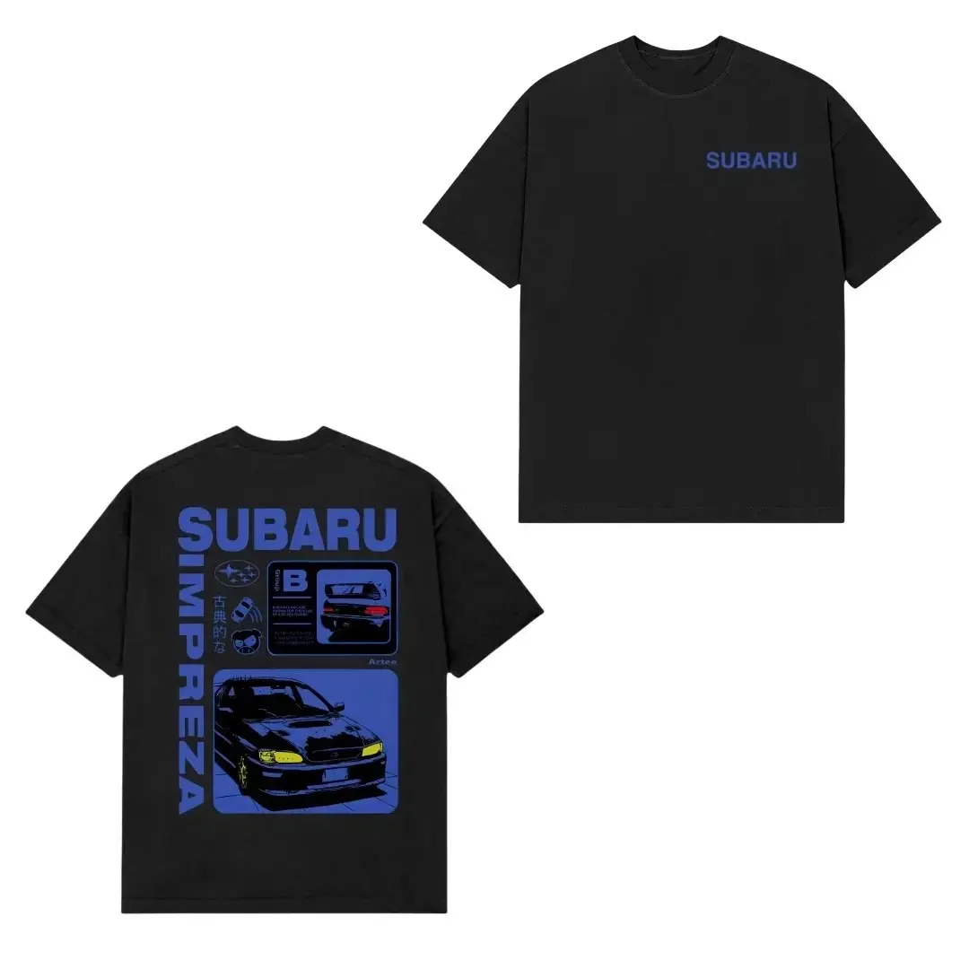 Subaru Impreza JDM Sports Car Graphic T-Shirt, Unisex Short-sleeve Cotton Shirt, Car Themed Apparel