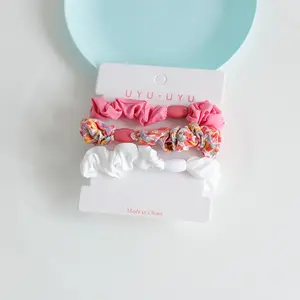 Cute Candy Color Hair Ties, Flower floral pink purple pattern Design Hair Ties ,Spiral Stretch hair scrunchies,Fashion hair Accessories for Daily Use ,Holiday Accessories