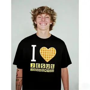 I Love Jesus Jesus Love You Shirt, Bryce Crawford Merch, Christian Apparel Graphic Tee, Funny Christian Breakfast T-shirt, Unisex Casual 100% Cotton Inspirational Quote TShirt,