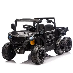 24V 400W Kids Ride On Six-wheel Electric Dump Truck W/ PC 2.4G 4WD Super Performance Six-wheel Suspension Bluetooth Early Education with Music Stories Speeds 1.86-3.11 MPH for Kids Aged 3-5