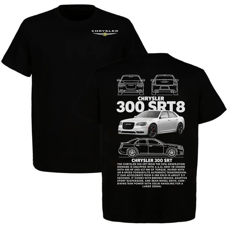 Chrysler 300 SRT8 T-Shirt – Muscle Car Graphic Tee with 6.4L HEMI V8 Engine, Classic Mopar Streetwear and Retro Muscle Truck Lovers For Men  Classic Mopar Streetwear Top Menswear Car Enthusiast Gift For Men, Father's Day