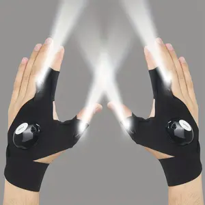 LED Light Gloves, 1 Pair Waterproof LED Light Outdoor Sports Gloves, Camping Running Cycling Lighting Work Lights Gloves, Creative Gift for Friend