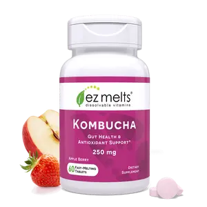 EZ Melts - Fast-Melting Sugar-Free Kombucha Tablets, Gut Health Supplements for Men & Women