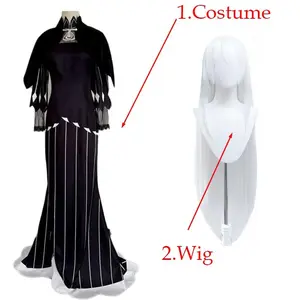 Re Life In A Different World From Zero Cosplay Echidna Costume Women Black long Dress Qipao Halloween Cosplay Cheongsam With Wig