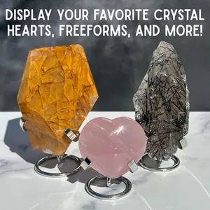 Metal Display Stand for Crystals - Fits Crystal Hearts, Freeforms, & More!