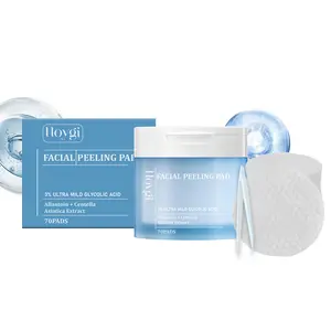 Hoygi Gentle Glycolic & Salicylic Acid Peeling Pads 70 Pads - Pre-Soaked Exfoliating, Improve Pores & Smooth Clear Skin Dual-Textured For Resurfacing Pads for Daily Face Skincare