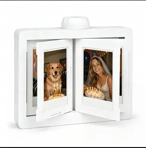 Polaroid photo album, featuring a flippable photo box and rotating album, capable of storing 24 photos, DIY rotating and flipping photo frame stand, Kpop card, desktop photo holder, ideal gift for photography enthusiasts and collectors