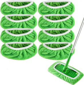 Reusable Mop Pads Refill Compatible with Swiffer Sweeper Mop - Dry Sweeping Cloths & Wet Mopping Cloths for Household Cleaning - Washable Microfiber Pads for Mopping Floors (8 Pack)