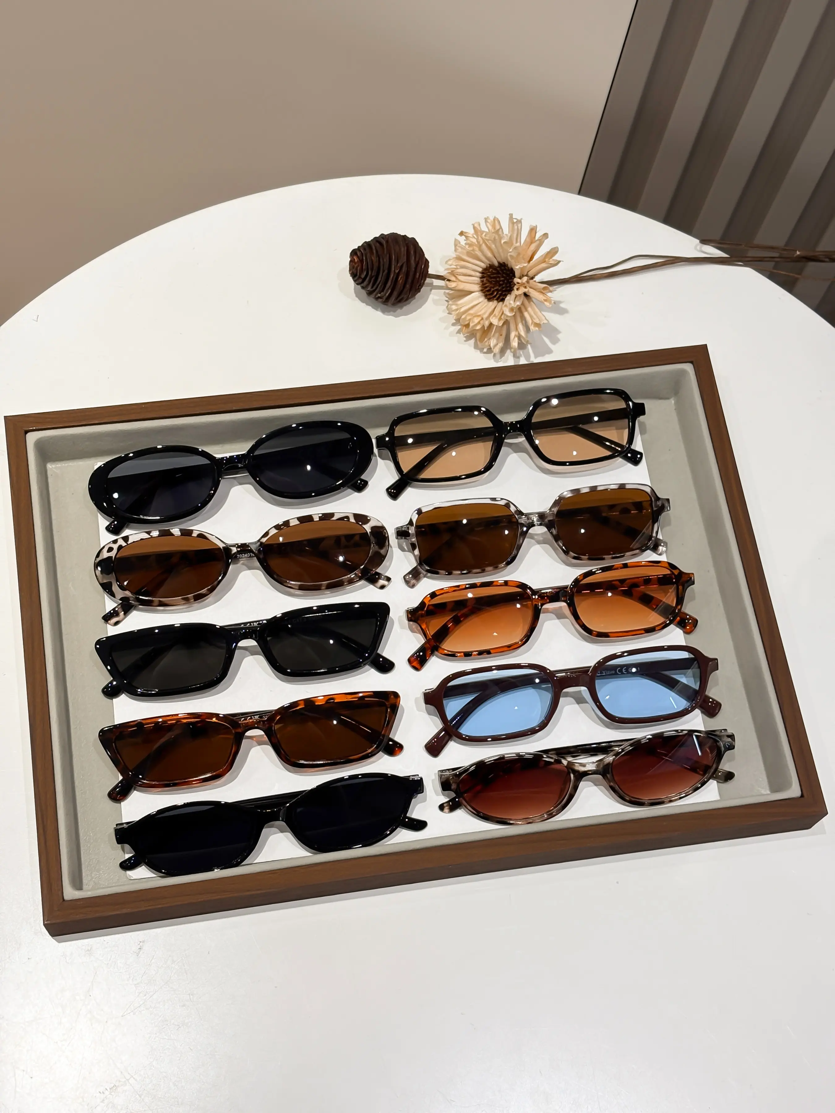10 Pairs Fashion Square Frame Cat Eye Fashionable Sunglasses Set, Versatile Casual Glasses for Street Photography, Travel, and Fashion Accessories