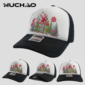 Unisex Merry Christmas Trucker Hat, Adjustable , Fashionable Lightweight, Breathable Mesh Back,Daily Sun Protection, Cotton Comfortable Fit Baseball Cap, Perfect for Casual Outfits,Gift for Women, Men & Family Matching Festive Santa Reindeer Graffiti