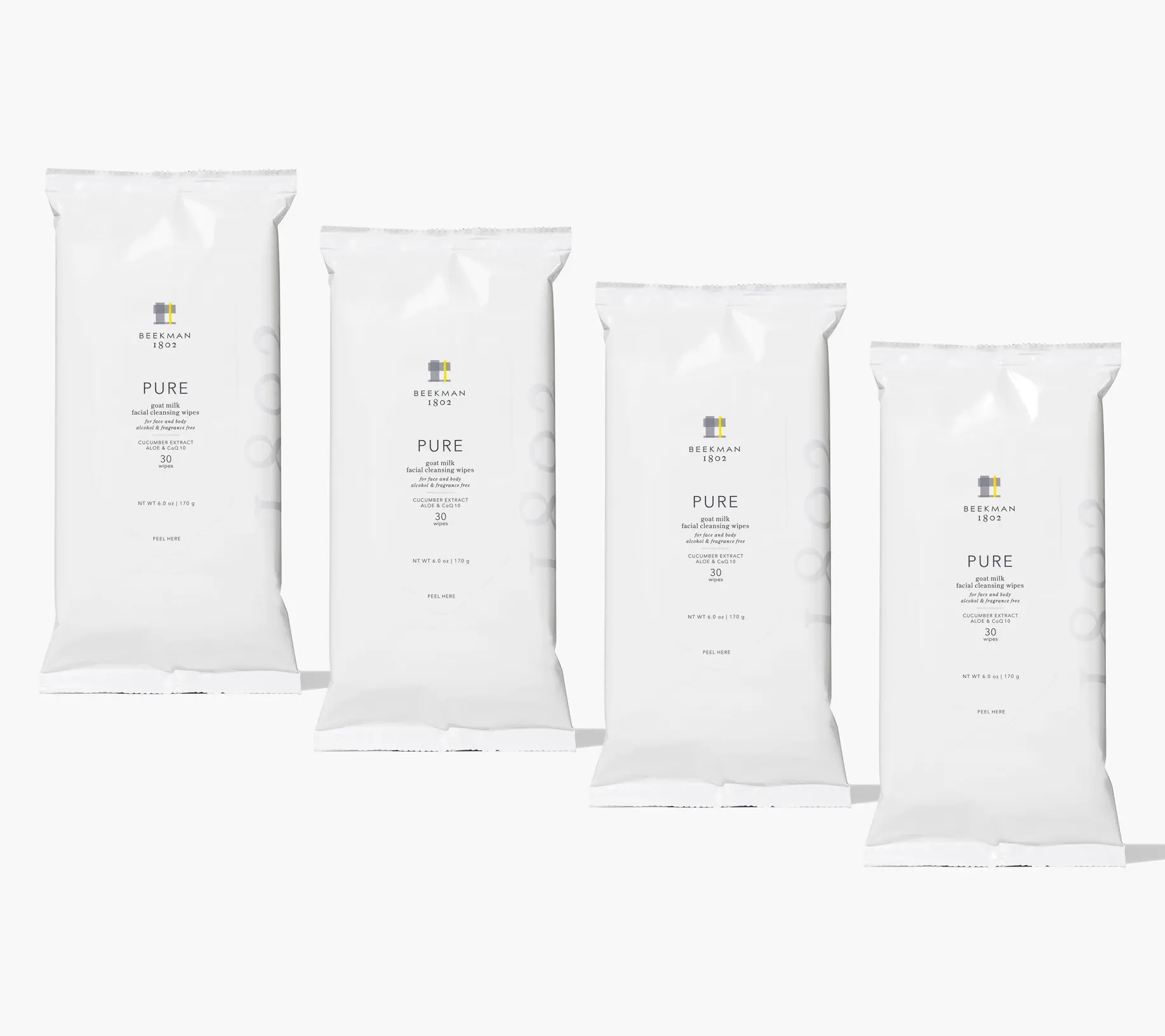 Beekman 1802 4-Piece Goat Milk Face Wipes Facial Cleansing Skincare