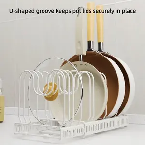 Multi-Layer Adjustable Kitchen Storage Rack, Expandable Tabletop Pot Lid Holder, Multifunctional Kitchen Organizer, Durable & Space-Saving Design