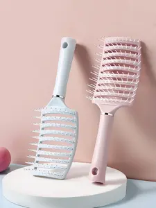 1 Piece Of Colorful Pork Rib Comb, High Top Fluffy Hair Styling Comb, Long Hair Curly Hair Massage Curved Comb, Fluffy Hair Styling Comb - Large Curved Pork Rib Design Suitable For All Hair Types, Scalp Massage And Straight Hair Comb, Hair Detangling Comb