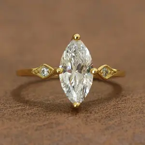 ShineofDiamond Marquise Cut S925 Sterling Silver Engagement Ring Women Statement Marquise Ring Silver Dainty Ring Gift for Her jewelry gift marquise cut ring