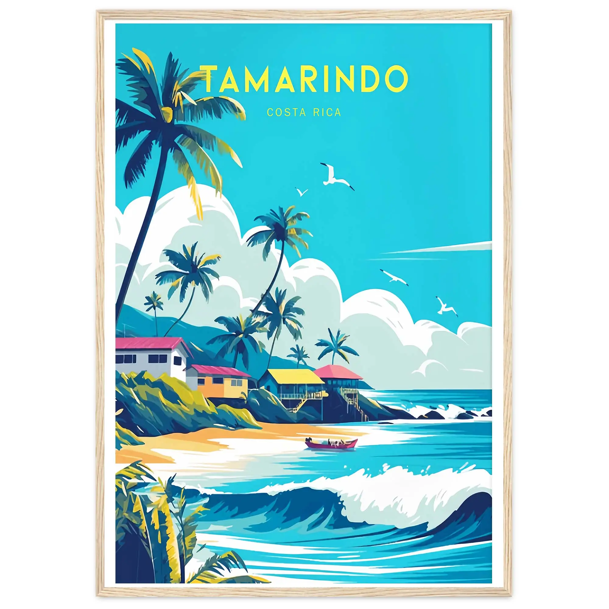 Tamarindo Travel Poster Costa Rica Surf Pico Grande Wall Art Decor Gift For
