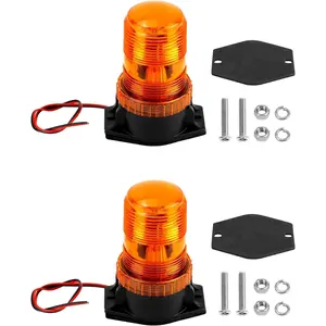 Amber Led Strobe Lights, Warning Emergency Flashing Beacon Lights for Trucks, Cars, Bus, Tractor, Mower, ATV, Golf Carts, UTV, 2 Pac