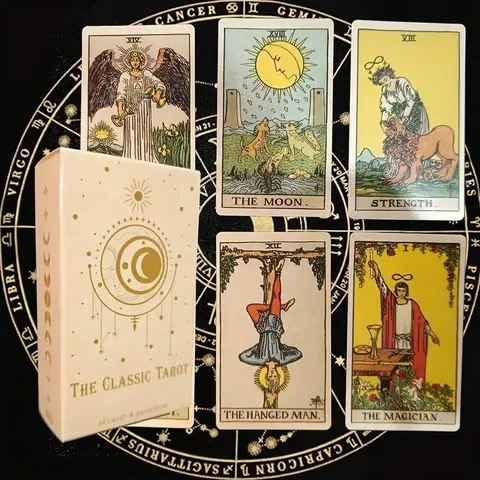 Tarot Card Game (78 pcs/set), Portable Magician Tarot Card Game, Multicolor Tarot Card Game, Mystical Fun Card Game for Adults, Holiday Gift