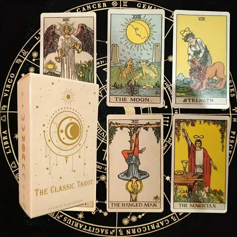 Tarot Card Game (78 pcs/set), Portable Magician Tarot Card Game, Multicolor Tarot Card Game, Mystical Fun Card Game for Adults, Holiday Gift