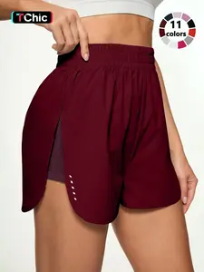 High-Waisted Casual Gym Shorts, Fitness Workout Shorts, Comfortable Breathable Fabric, Ideal for Fitness Running, Outdoor Indoor Activities, Fitness Summer Bottoms