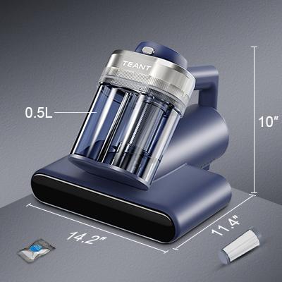 Teant Mattress Vacuum Cleaner for Dust Mites Removal, Bed Vacuum with UV-C Light & 149℉ Hot Air & Aroma Tablet & LED Display, Hyper Helix Motor&16Kpa Powerful Suction Double-Cup Handheld Vacuum Cleaner With HEPA Filter for Bed Couch Sofa
