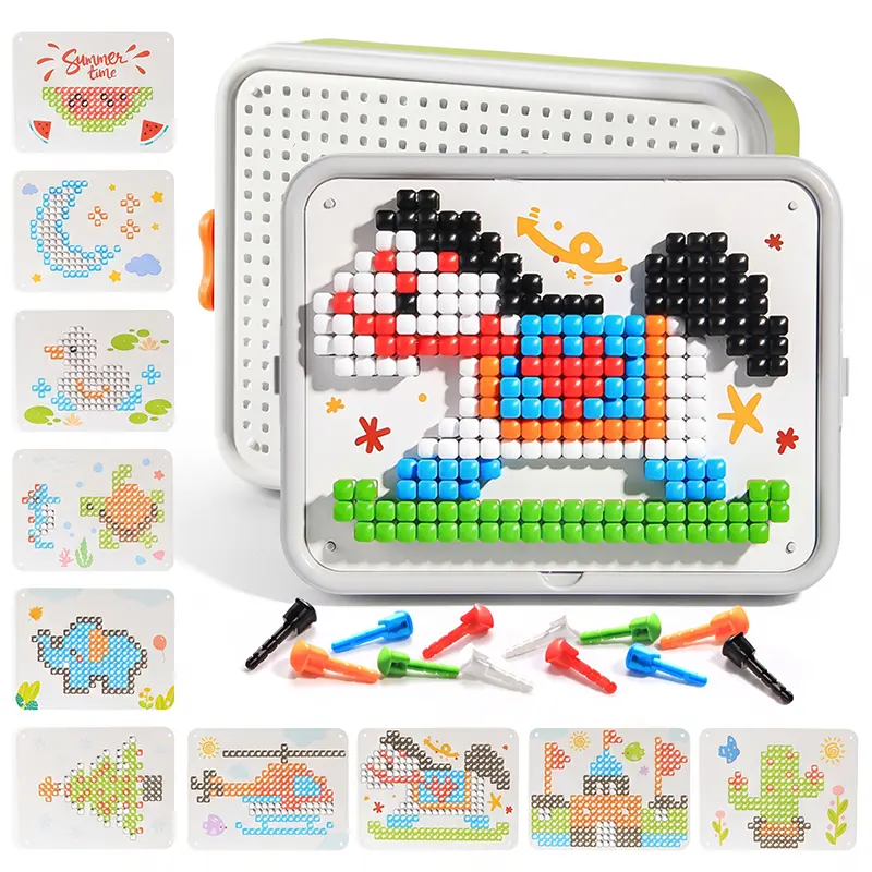 ArtCreativity Kids' Mushroom Peg Puzzle - 10-Challenge Brain Teaser Jigsaw Puzzle, Cognitive Development Toy, Educational Gift for Boys and Girls, Brain Teaser Jigsaw Puzzles, Cognitive Development Jigsaw Puzzles