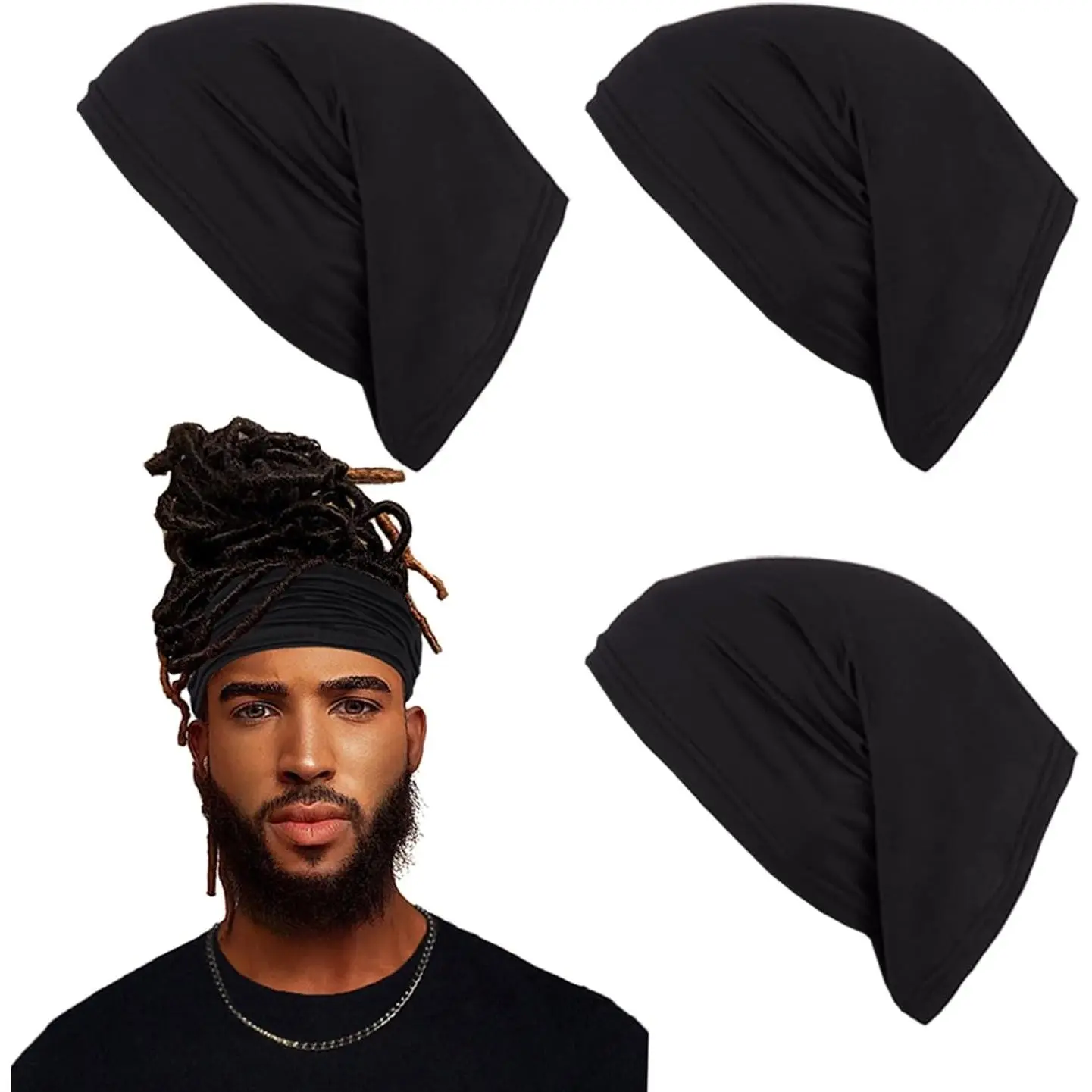 Sleep Shower Cap mens bonnet Long Hair Dread Loc Cap Long Braid Cap Elastic Dreadlock Tube for Men Woman