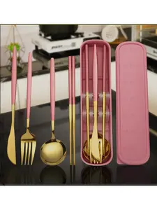 Spoons Creative Simple Stainless Steel Outdoor Portable Tableware Set Spoon Chopsticks Fork Optional Set Meal