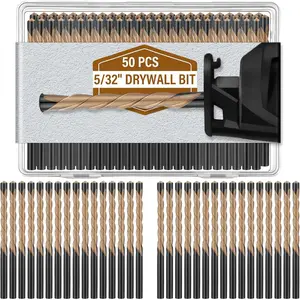 100 count Drywall Router Bits 5/32" Drywall Guidepoint  Bits M2 High Speed Steel Cutout Tool for Use with Spiral