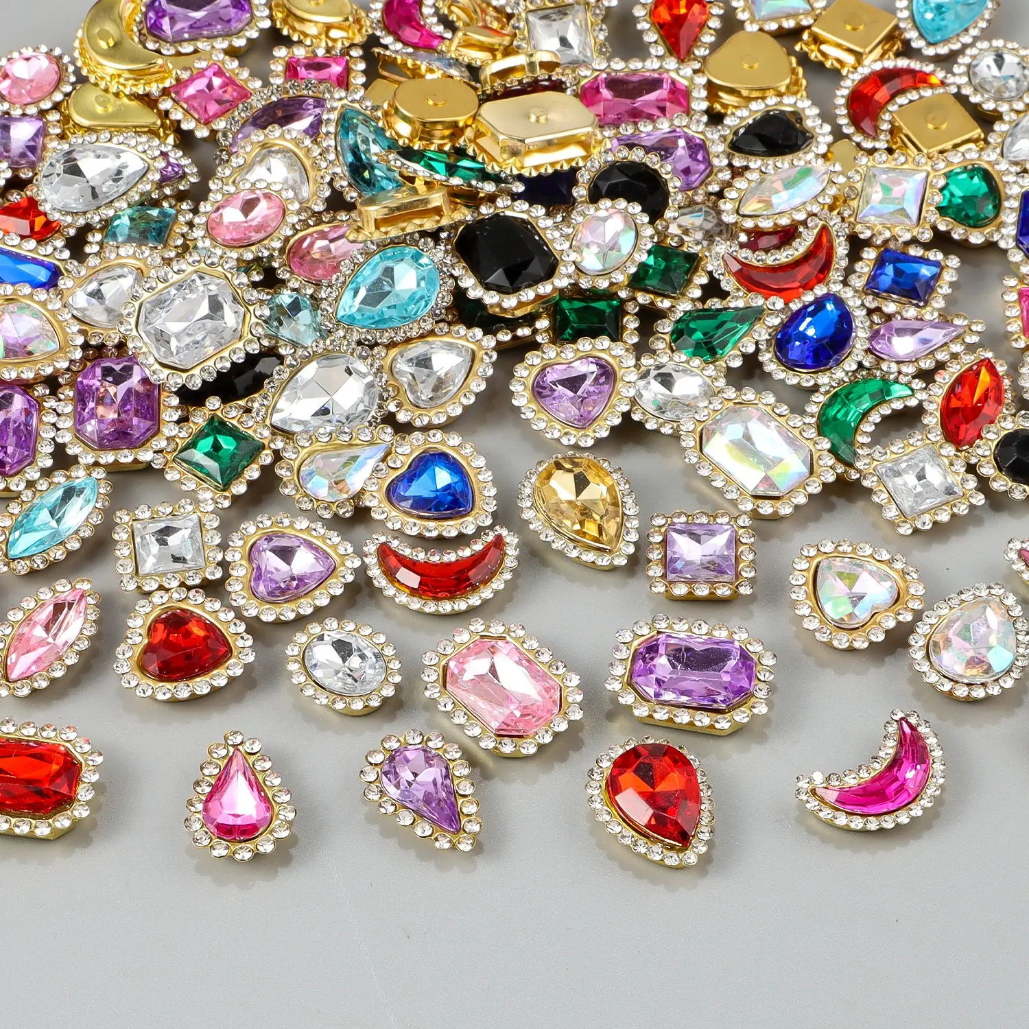 50pcs Random Mixed Color and Size Acrylic Sunflower Sew-On Gems, Diy Craft Embellishments, Perfect for Bow Tie, Clothing, Hair Accessories, DIY Craft Decoration, DIY Jewelry Decoration, DIY Jewelry Making, Gems For Crafting