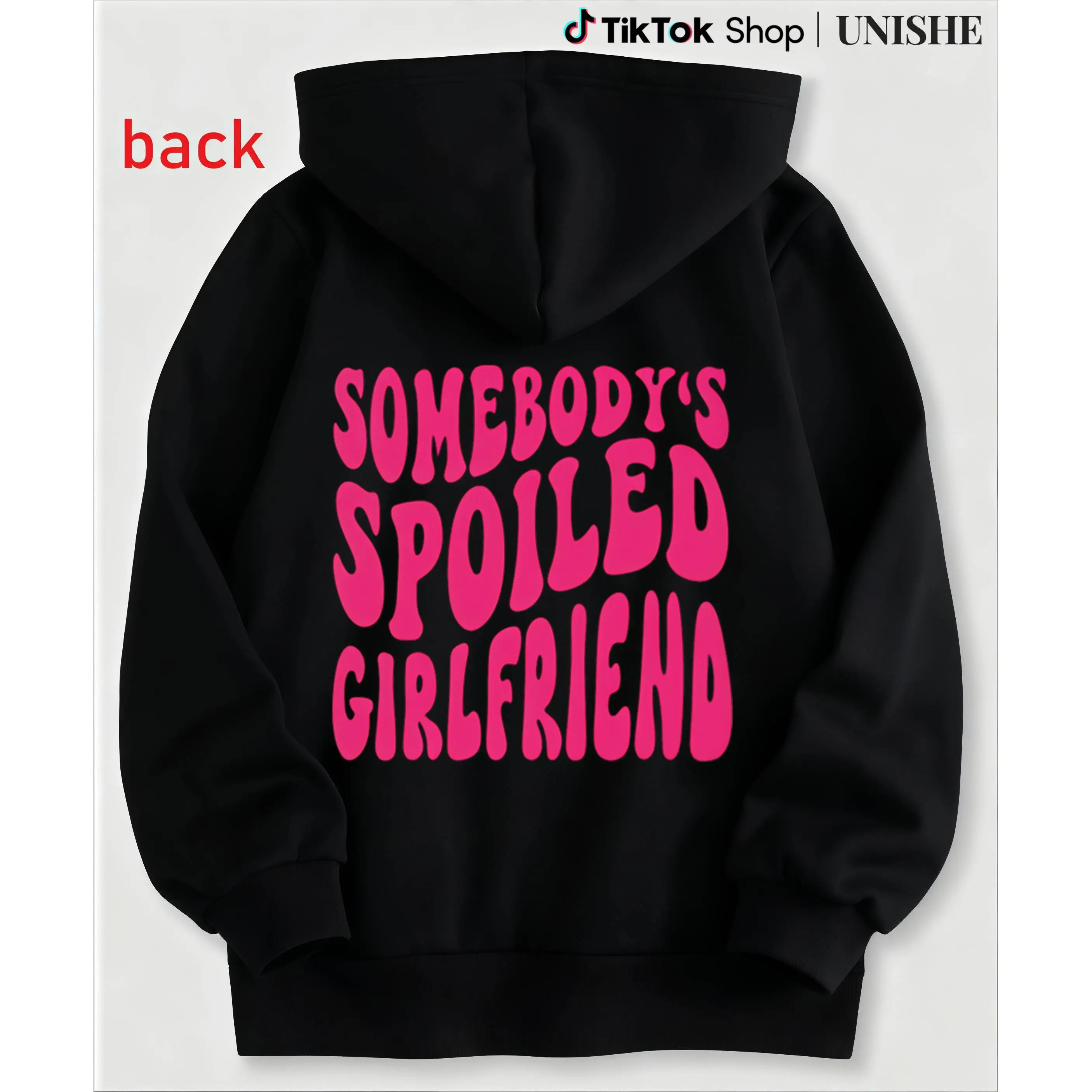 Gift for Her Pullover – Unisex Hoodie with 'Somebody's Spoiled Girlfriend' Back Print
