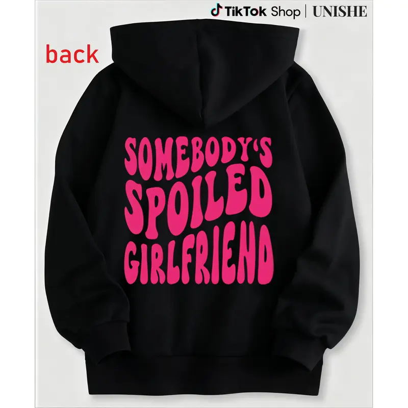 Gift for Her Pullover – Unisex Hoodie with 'Somebody's Spoiled Girlfriend' Back Print