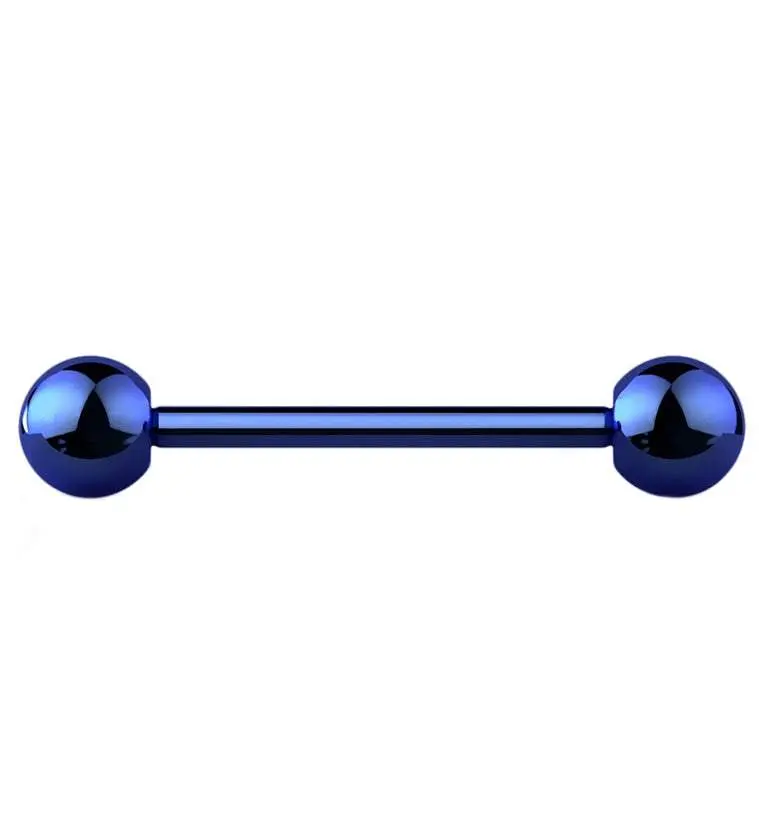 Blue PVD Titanium Barbell