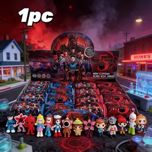 Random 1pc Stranger Things Keychain, Gold Egg Appearance Gift Set, Car Decoration, Party Filler, Back-To-School, Phone Backpack Accessory