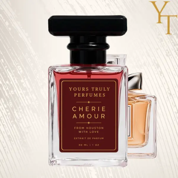 Cherry Amour | feminine fragrance | Top Notes: Strawberry, Mandarin, Popcorn Heart Notes: Jasmine, Rose, Violet Base Notes: Patchouli, Caramel, Musk, Amber