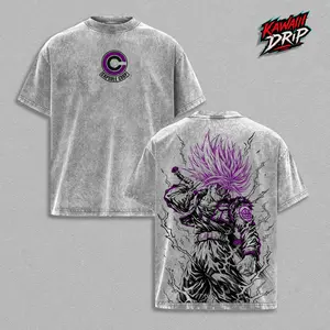 Future Trunks Capsule Corp DBZ T-Shirt & Hoodie | Super Saiyan Trunks Anime Graphic Tee | Vintage Washed Oversized DBZ Manga Streetwear Top Shirt | Saiyan Warrior Sword Fighter Anime Merch | Japanese Anime Fan Gift | Unisex Cotton Casual Wear