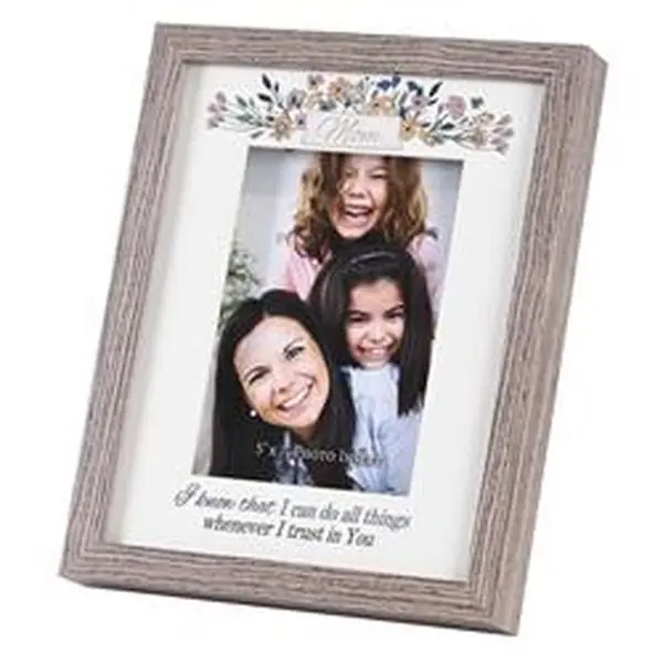 Dicksons FRMWDWG-810-86 Glass Hanging MDF Floral Shadow Box Window Photo Frame, Home Decor for Mom with Removable "I Know That I Can" Print