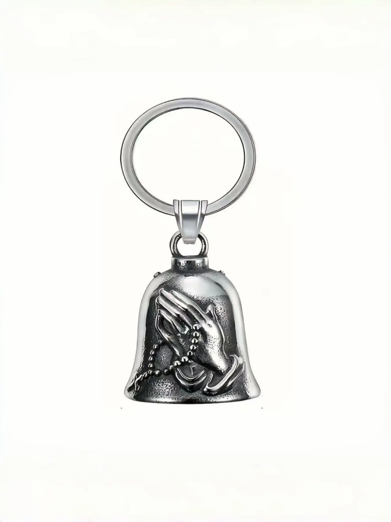 Perfect Fashion New Motorcycle Handlebar Bell Charm, Prayer Hand Guardian Knight Accessory, Motorcycle Guardian Bell Pendant Jewelry, Faith, Protection, Religious Symbolism