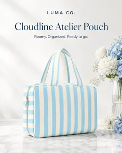 LUMA CO. Cloudline Atelier Blue Striped Multi-Compartment Pouch