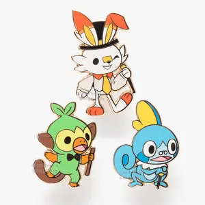 Gentlemon 8 Hard Enamel Pins 1" Wide 1.75" Tall Grade A Quality Gold Finish PVC Rubber Clasps